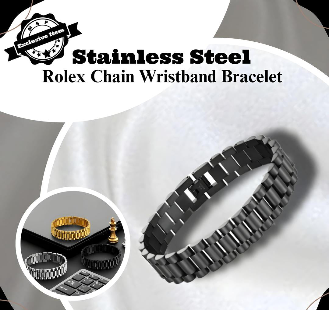 Stainless Steel Charming Hand Chain Bracelet | Beautiful Charming Hand Chain Bracelet For Boys and Men - Black