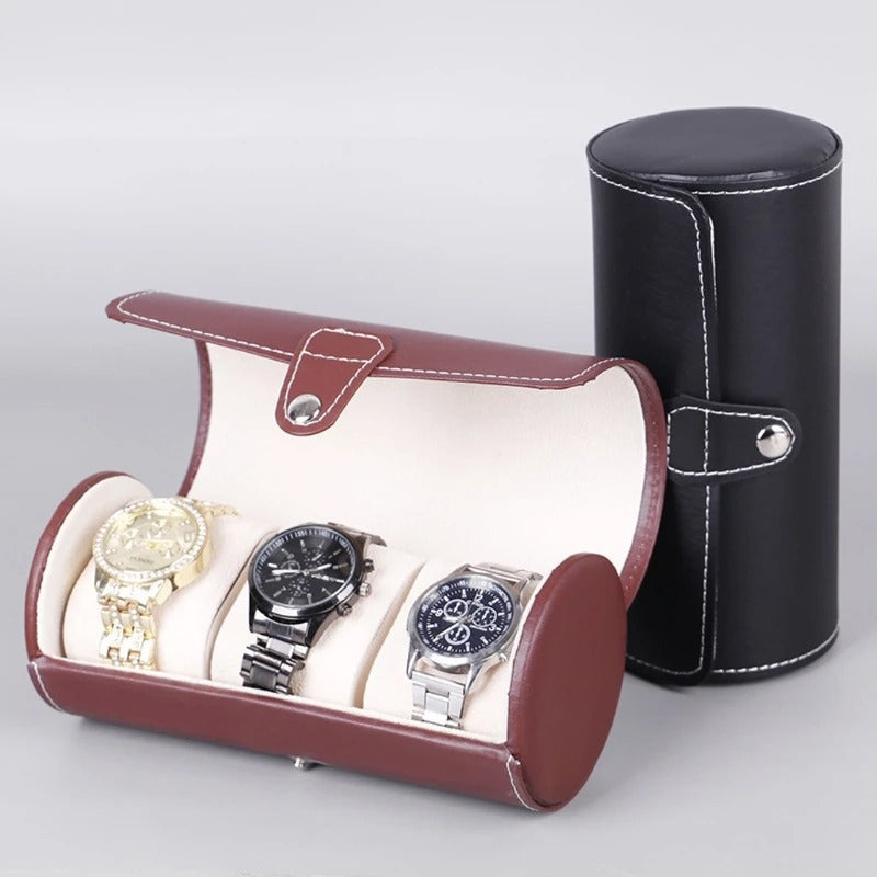 3 Slot Wristwatch Bracelet Organizer Travel Pouch Portable PU Watch Display Storage Gift Roll Case