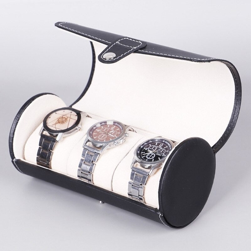 3 Slot Wristwatch Bracelet Organizer Travel Pouch Portable PU Watch Display Storage Gift Roll Case