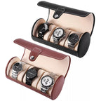 3 Slot Wristwatch Bracelet Organizer Travel Pouch Portable PU Watch Display Storage Gift Roll Case