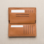 Premium Embossed Monogram Leather Long Wallet – Luxury Bi-Fold Business Clutch & Card Organizer for Men