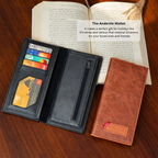 New Design Long Wallet for Men & Women | 12 Card Slots | Half Zip Pocket - Black