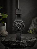 Skull Transparent Skeleton Matte Sport Watch – Luxury Metal Tonneau Style Wristwatch with Silicone Strap (Black)