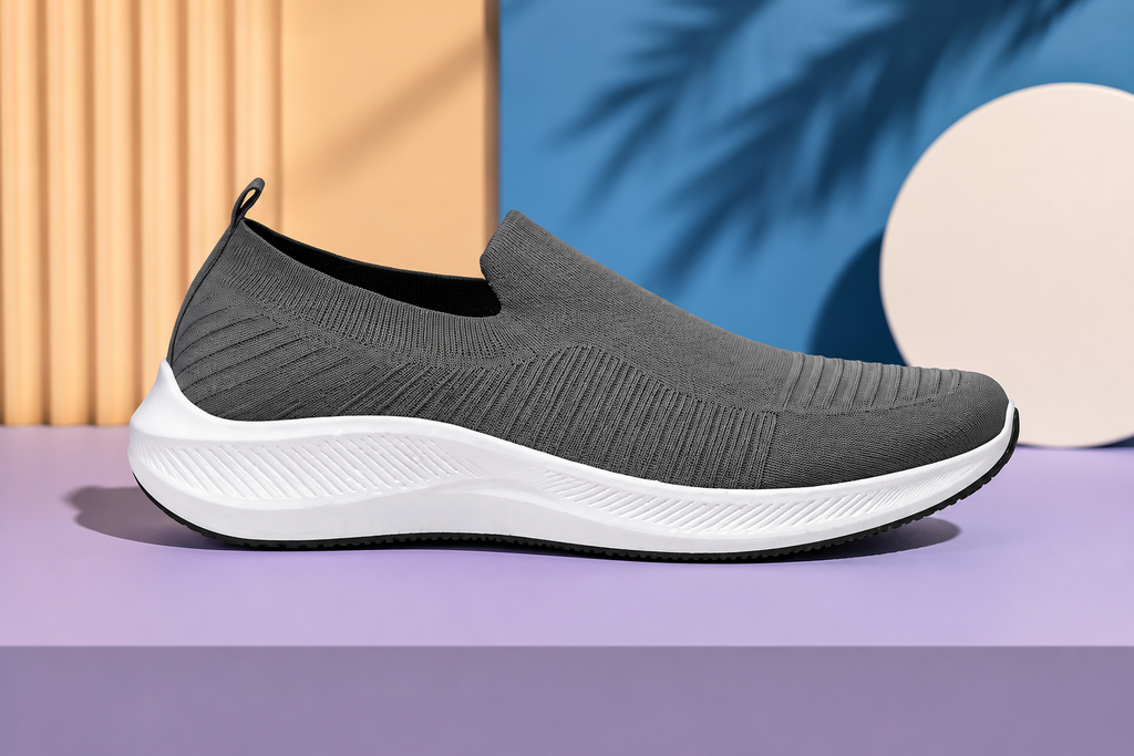 Men's Lightweight Slip-On Walking Shoes – Grey