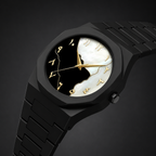 Men Carbon Fiber Black Arabic Watch