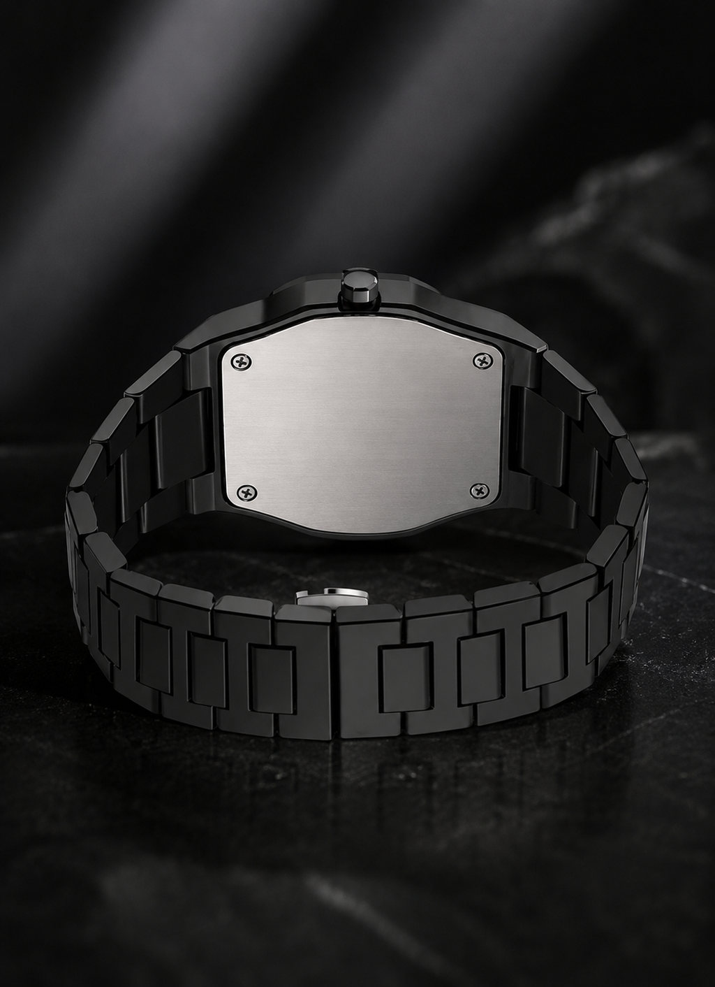 Men Carbon Fiber Black Arabic Watch