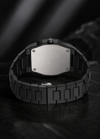 Men Carbon Fiber Black Arabic Watch