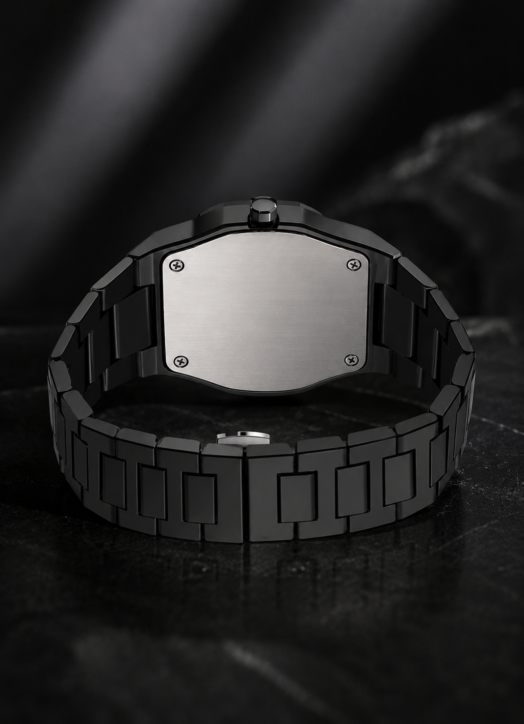 Men Carbon Fiber Black Arabic Watch