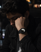 Men Carbon Fiber Black Arabic Watch