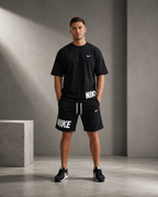 Premium Men's Black T-Shirt & Shorts Summer Co-Ord Set