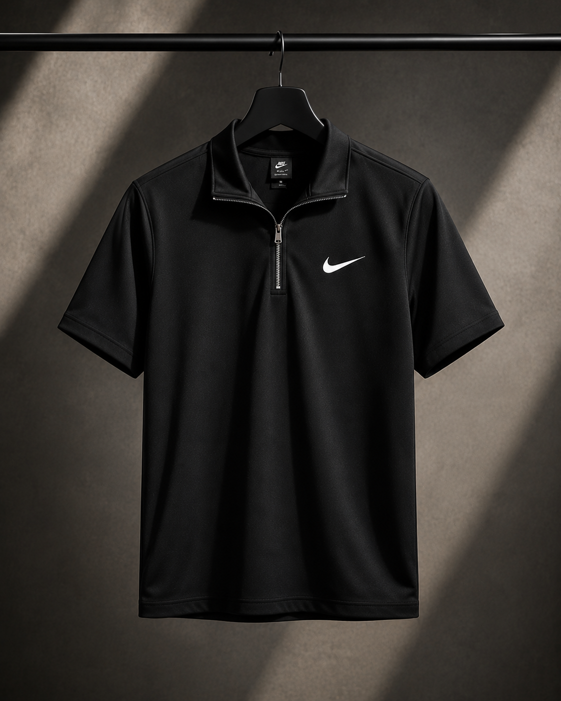 Premium Men's Black Half-Zip T-Shirt & Cargo Trouser Co-Ord Set
