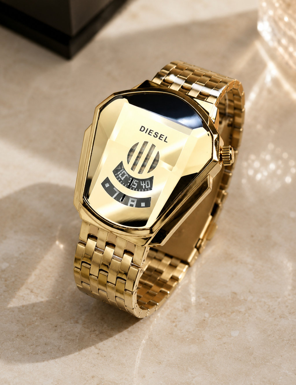 Men's Luxury Gold Digital Wrist Watch