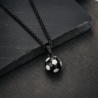 Football Necklace for Men Stainless Steel 3.0mm Chain Gold Black Blue